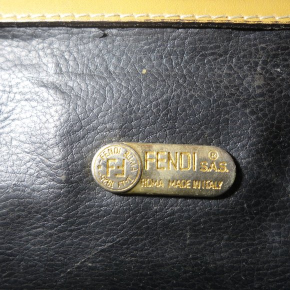 Vtg 1980’s Fendi FF Zucca Coated Canvas & Leather Monogram Envelope Clutch Bag - Picture 15 of 16